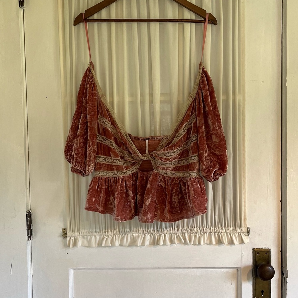 Free People Burnout Velvet Blouse